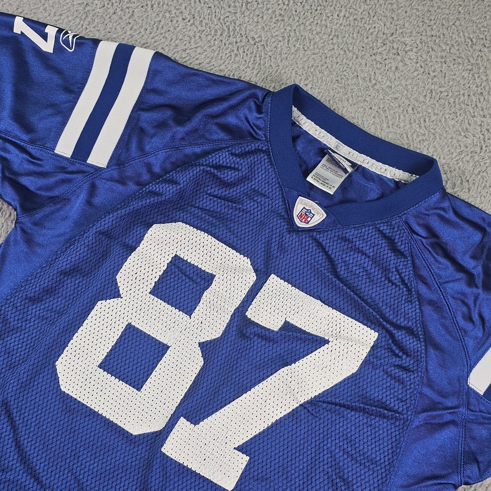 Indianapolis Colts Football Jersey Boys XL Blue NFL Reebok Reggie Wayne 87
